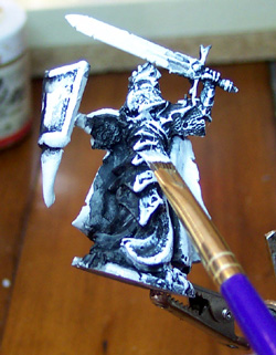 drybrushing technique black white highlight